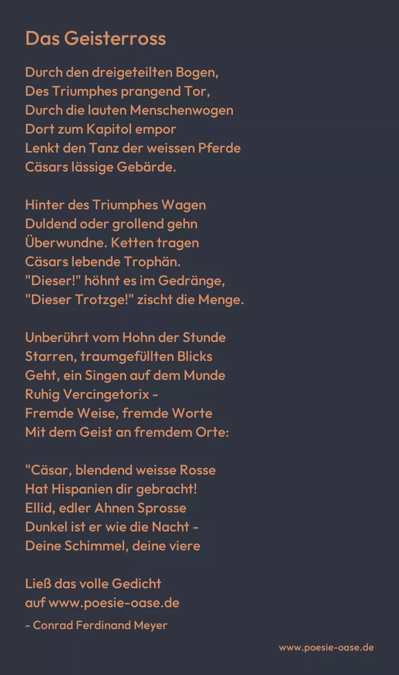 Gedicht: Das Geisterross von Conrad Ferdinand Meyer