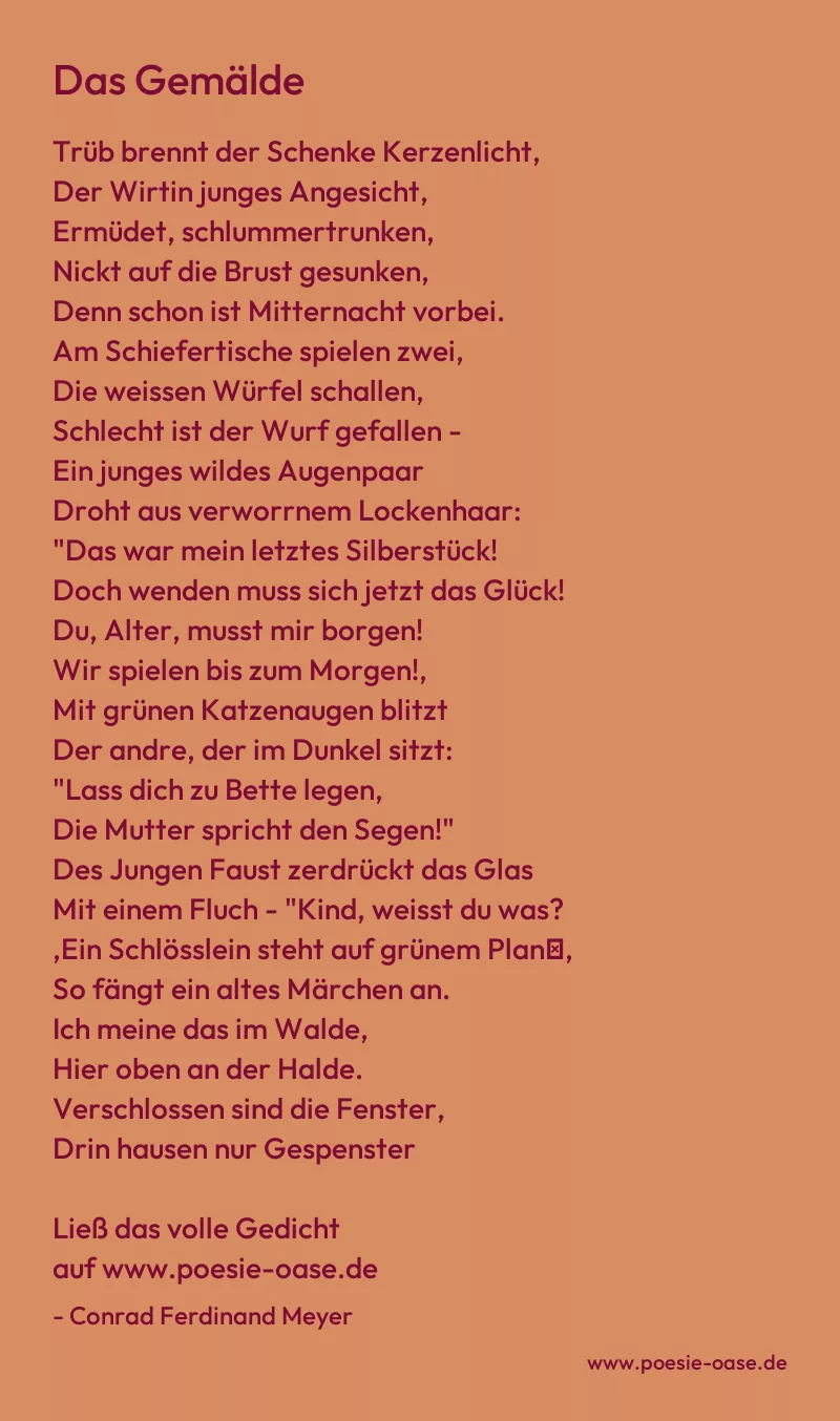 Gedicht: Das Gemälde von Conrad Ferdinand Meyer