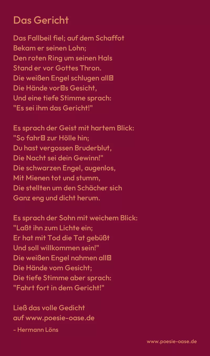 Gedicht: Das Gericht von Hermann Löns