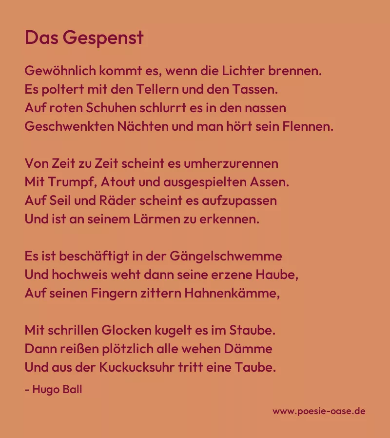 Gedicht: Das Gespenst von Hugo Ball