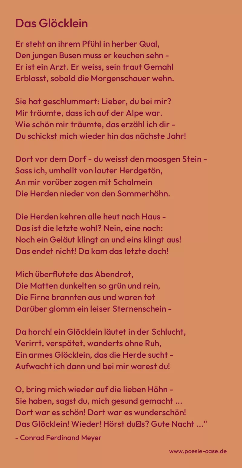 Gedicht: Das Glöcklein von Conrad Ferdinand Meyer