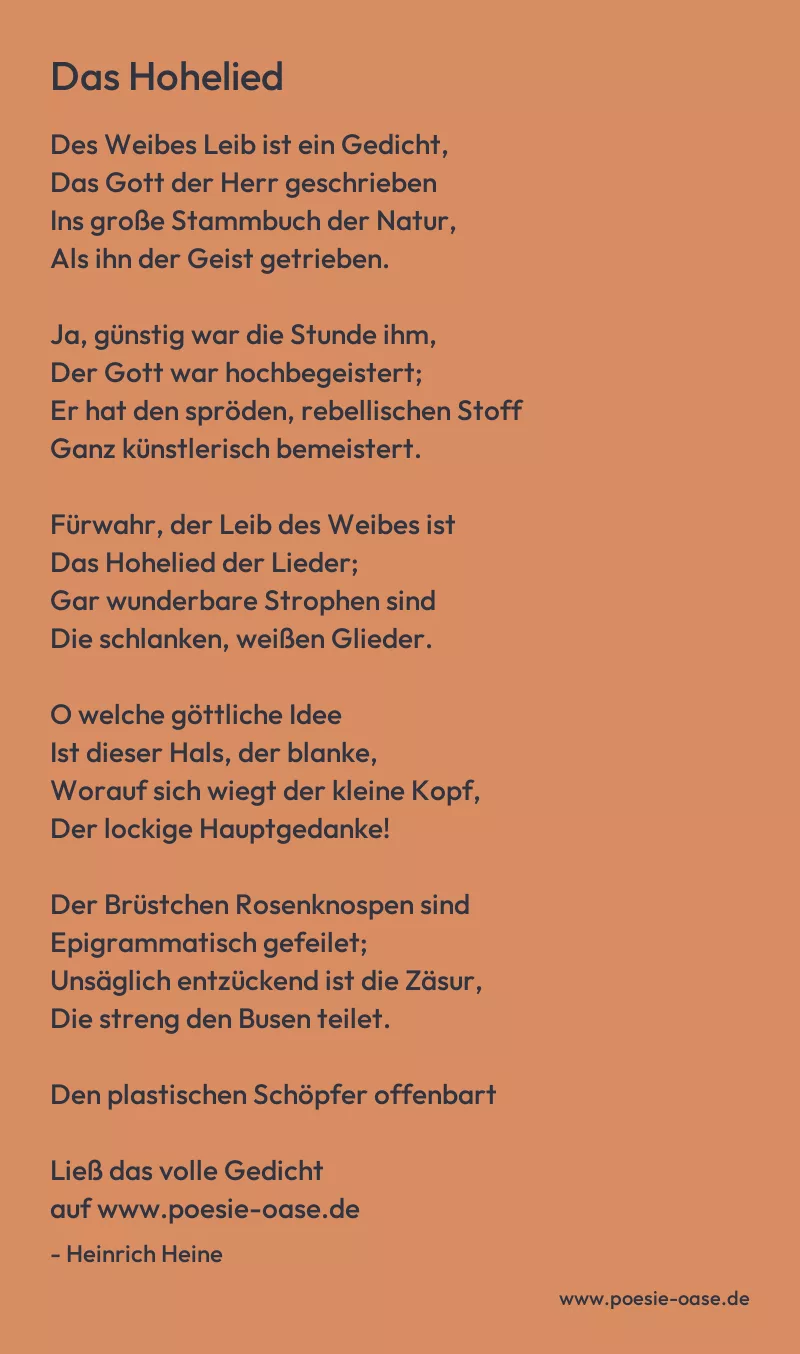 Gedicht: Das Hohelied von Heinrich Heine