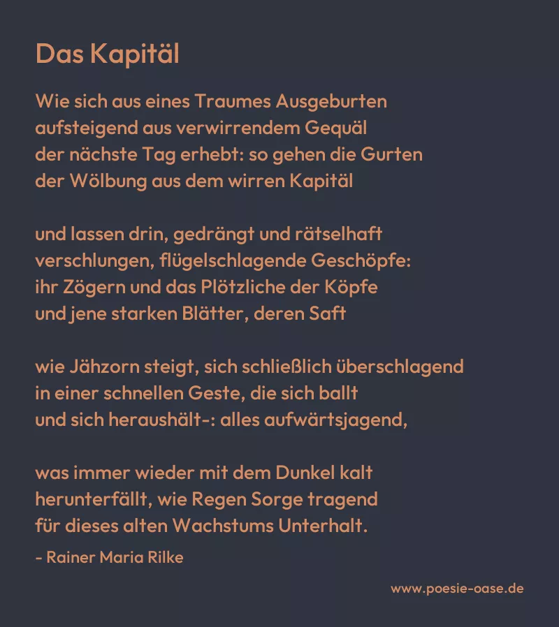 Gedicht: Das Kapitäl von Rainer Maria Rilke