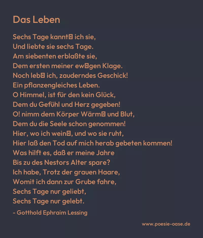 Gedicht: Das Leben von Gotthold Ephraim Lessing
