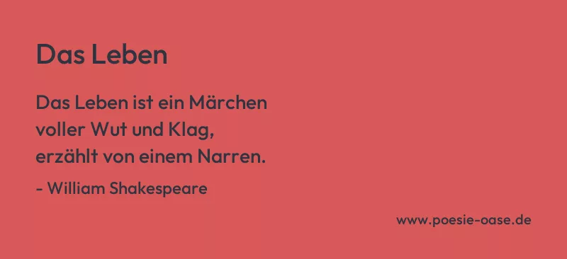 Gedicht: Das Leben von William Shakespeare