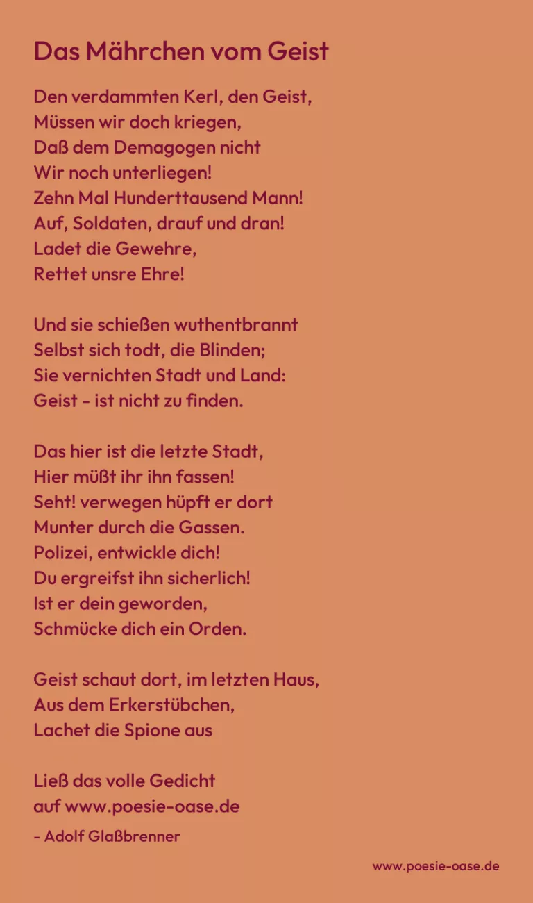 Das Mährchen vom Geist