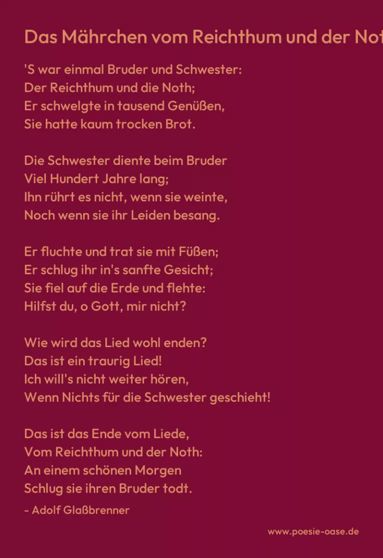Das Mährchen vom Reichthum und der Noth