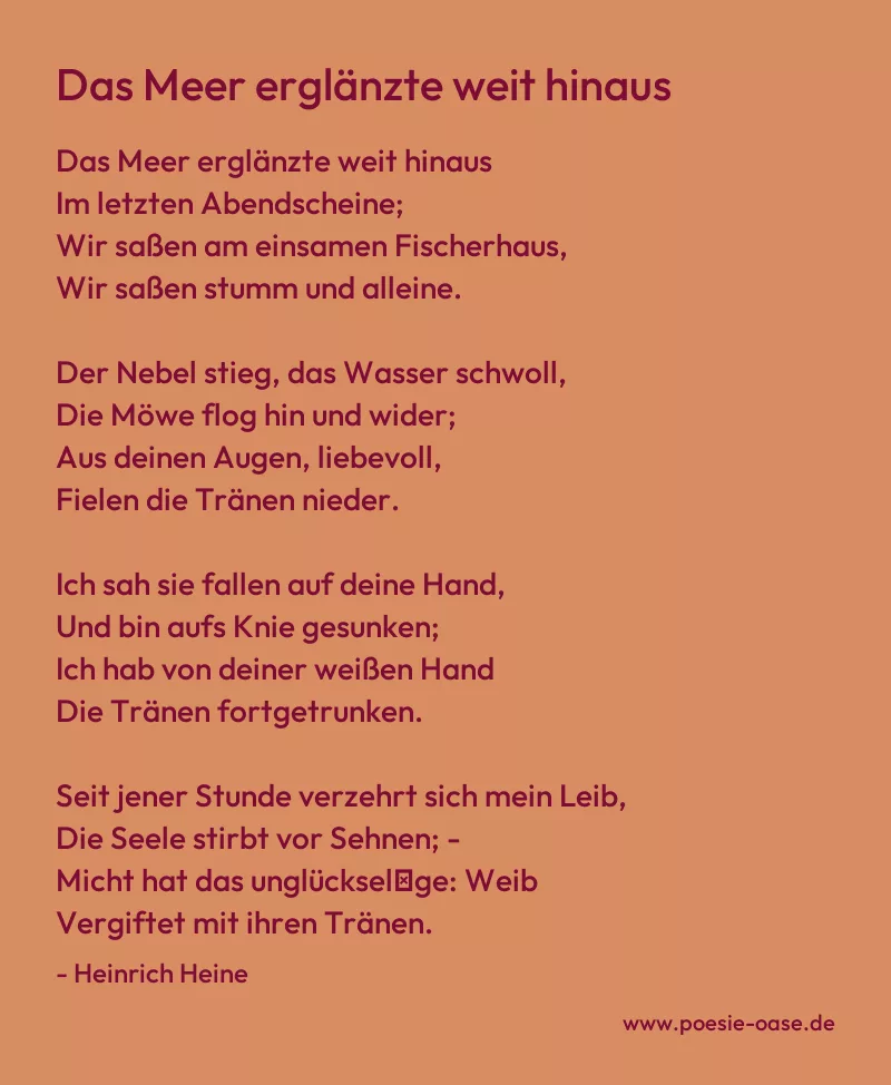 Gedicht: Das Meer erglänzte weit hinaus von Heinrich Heine