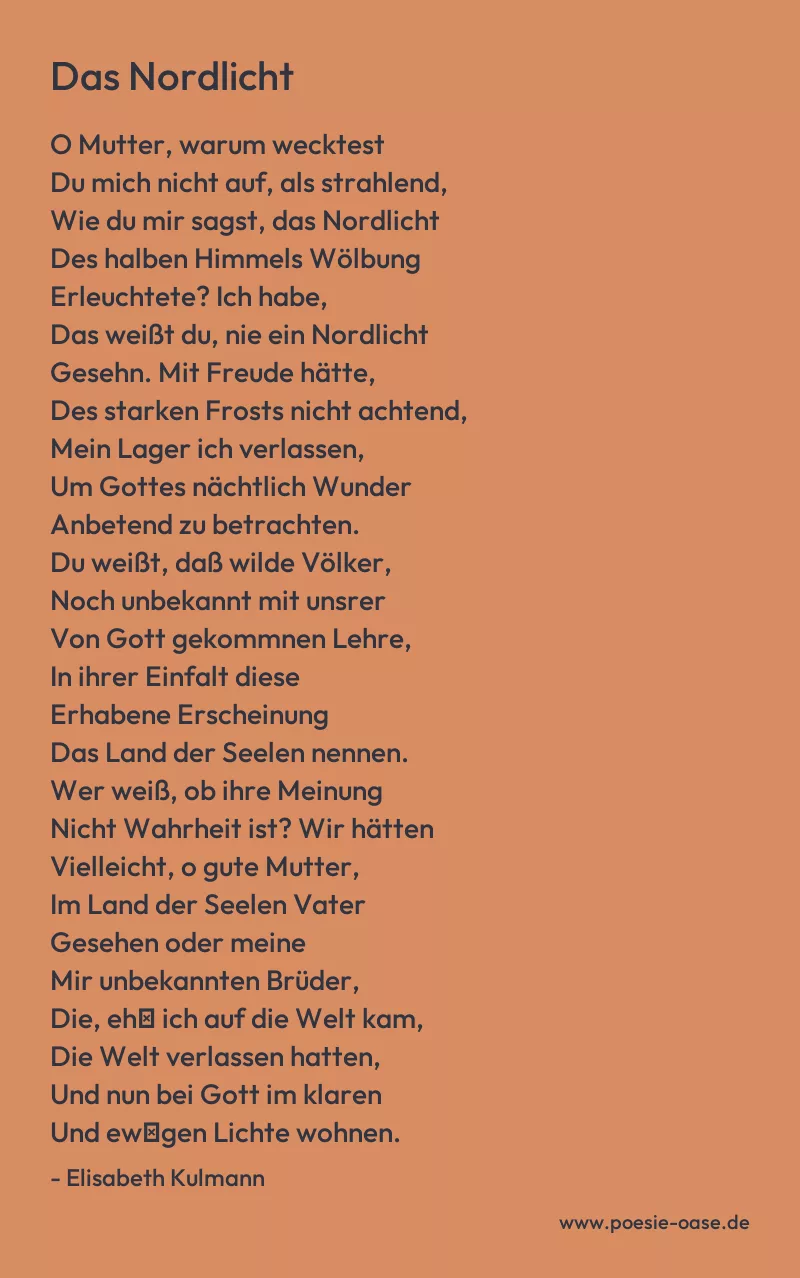 Gedicht: Das Nordlicht von Elisabeth Kulmann