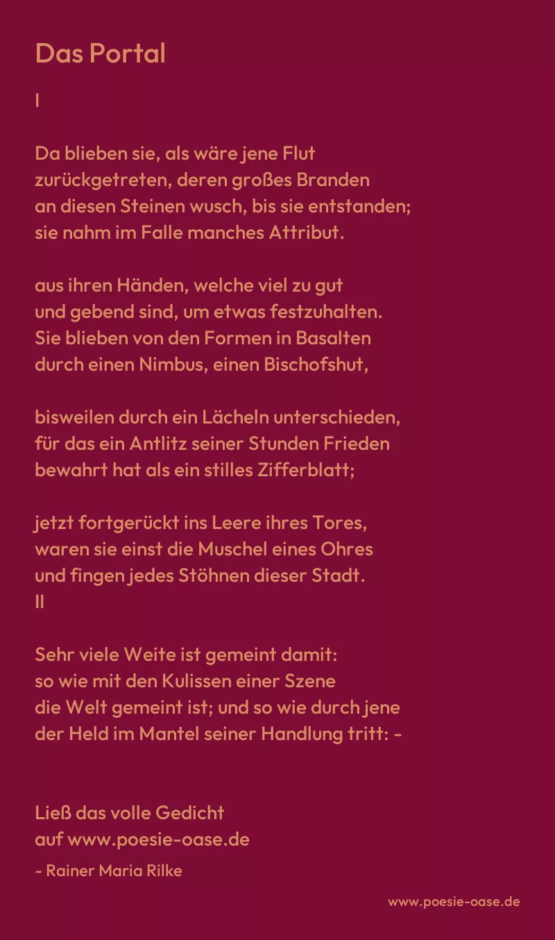 Gedicht: Das Portal von Rainer Maria Rilke