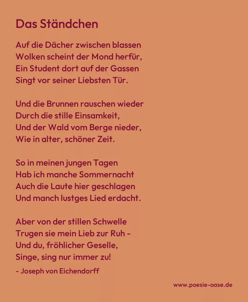 Gedicht: Das Ständchen von Joseph von Eichendorff