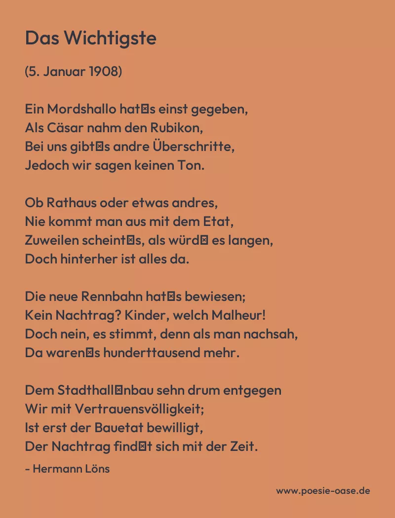 Gedicht: Das Wichtigste von Hermann Löns