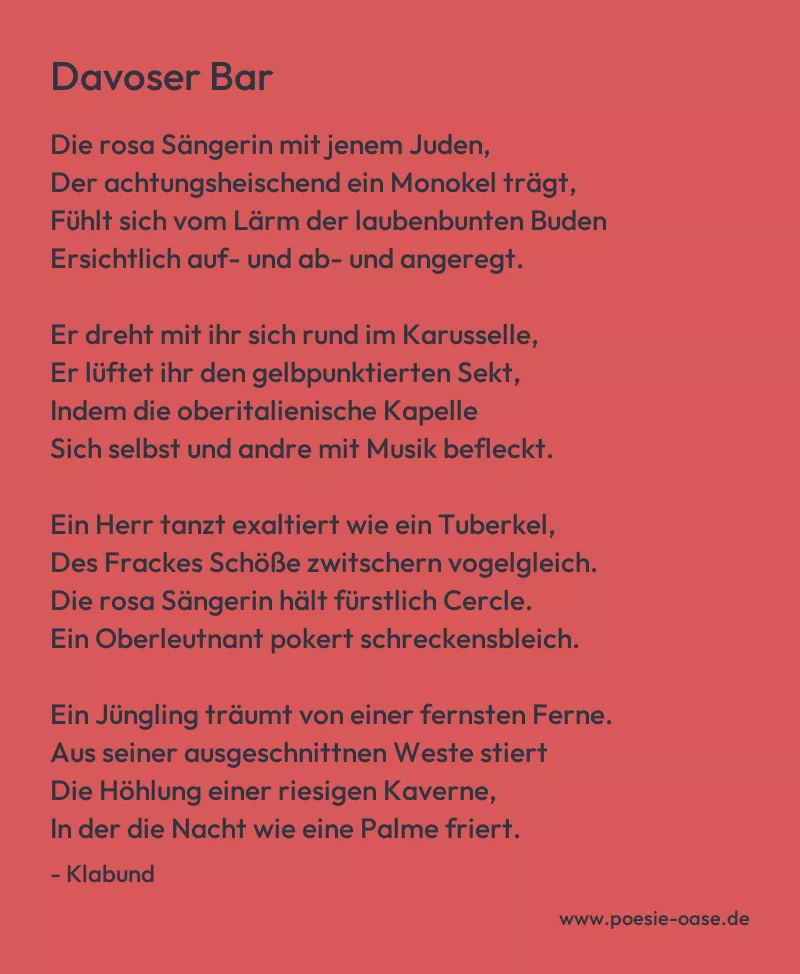 Gedicht: Davoser Bar von Klabund