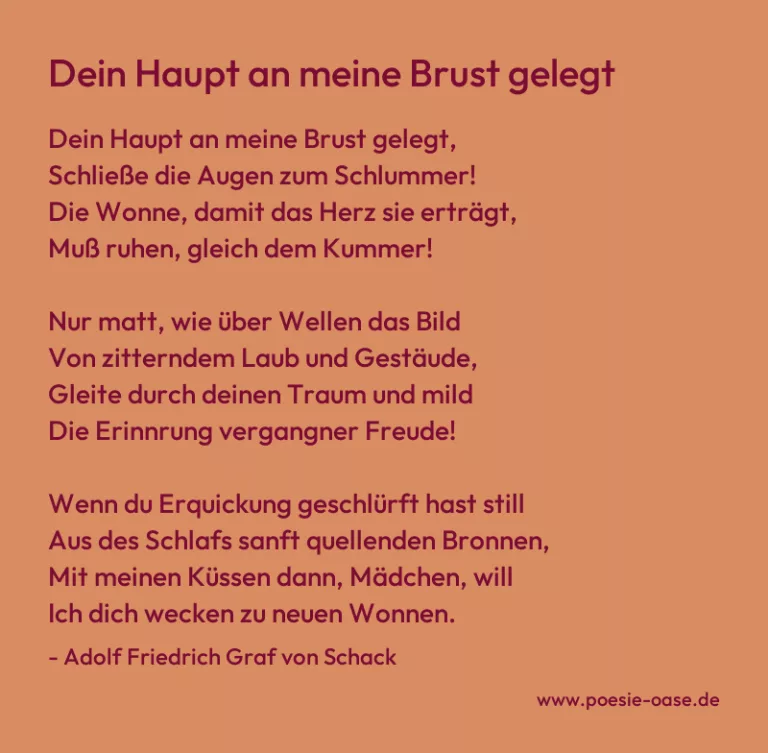 Dein Haupt an meine Brust gelegt
