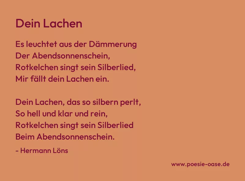 Gedicht: Dein Lachen von Hermann Löns