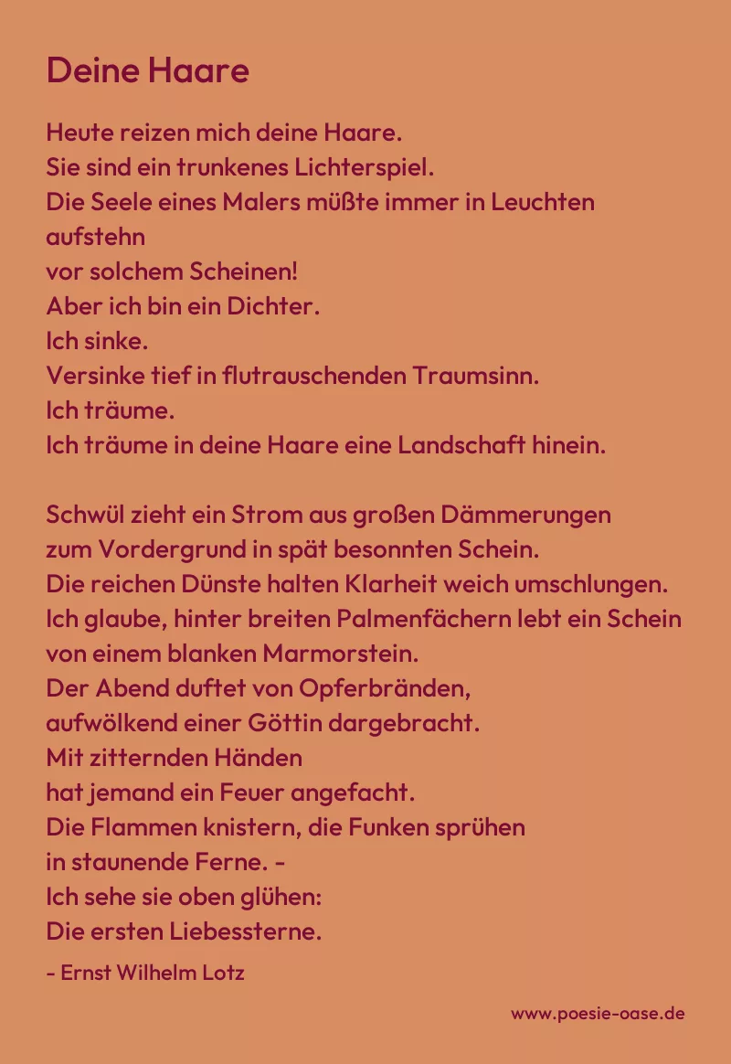 Gedicht: Deine Haare von Ernst Wilhelm Lotz