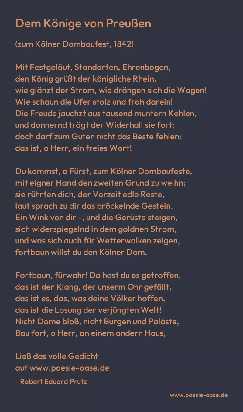Gedicht: Dem Könige von Preußen von Robert Eduard Prutz