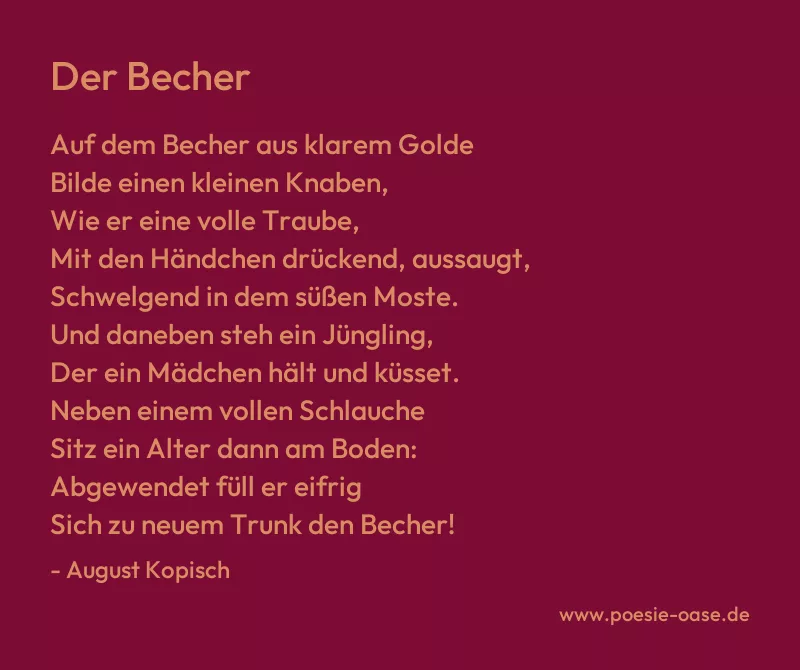 Gedicht: Der Becher von August Kopisch