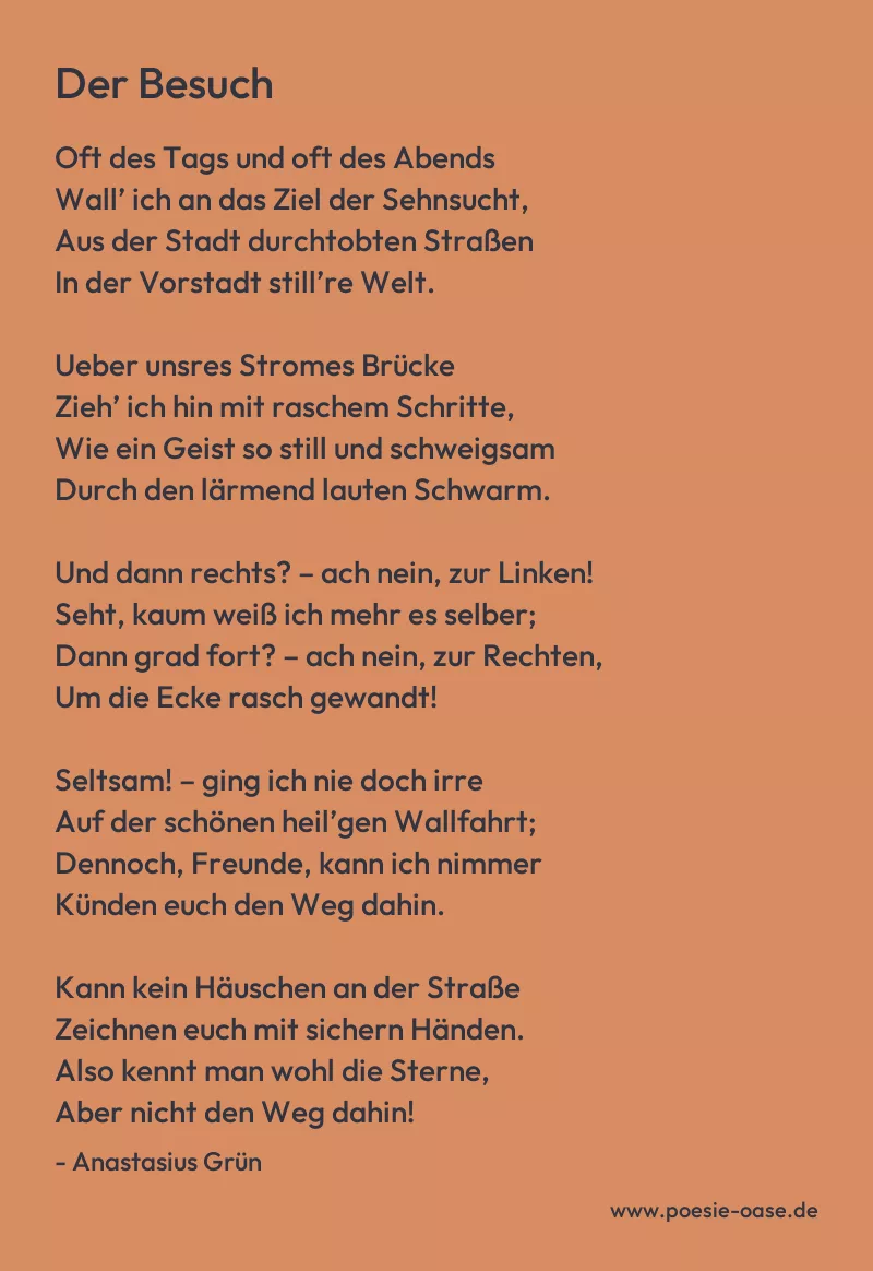 Gedicht: Der Besuch von Anastasius Grün