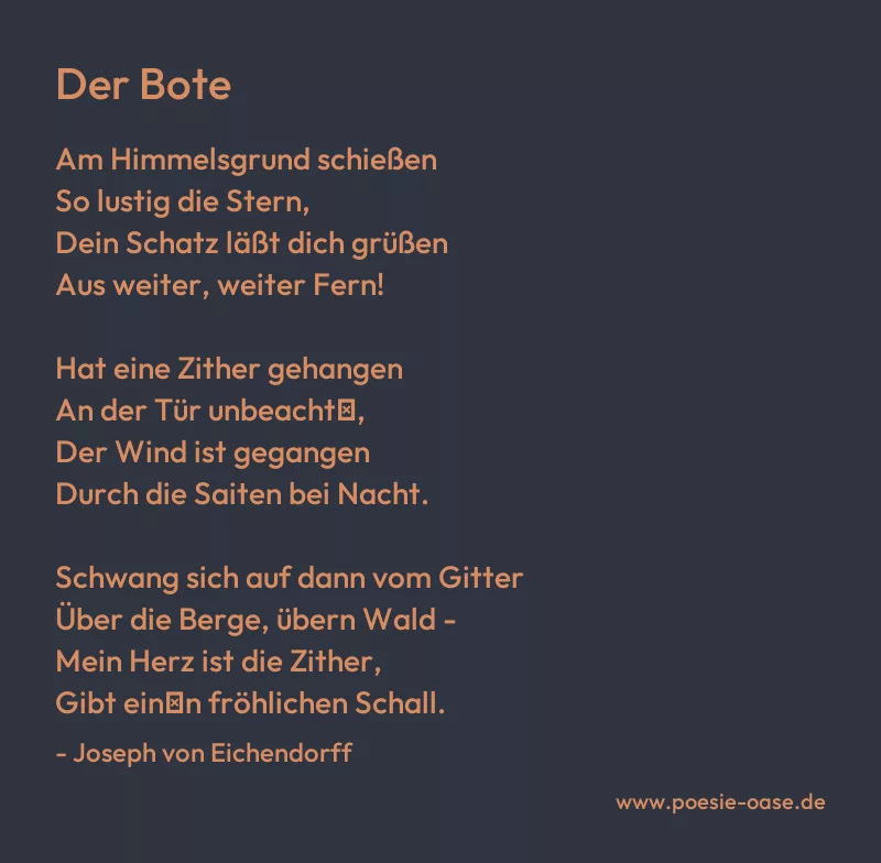 Gedicht: Der Bote von Joseph von Eichendorff