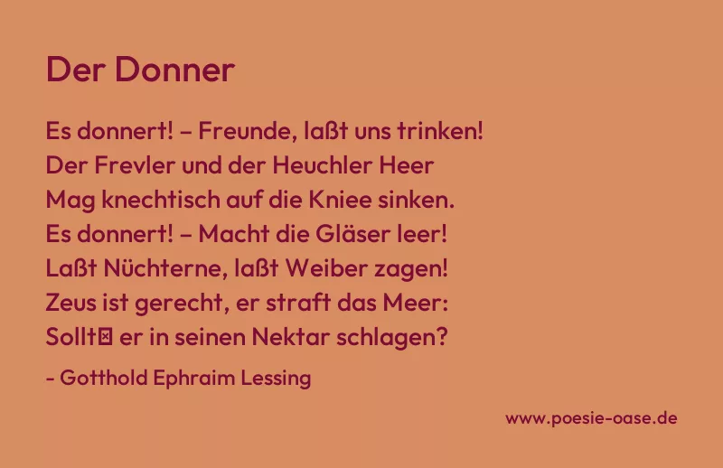 Gedicht: Der Donner von Gotthold Ephraim Lessing