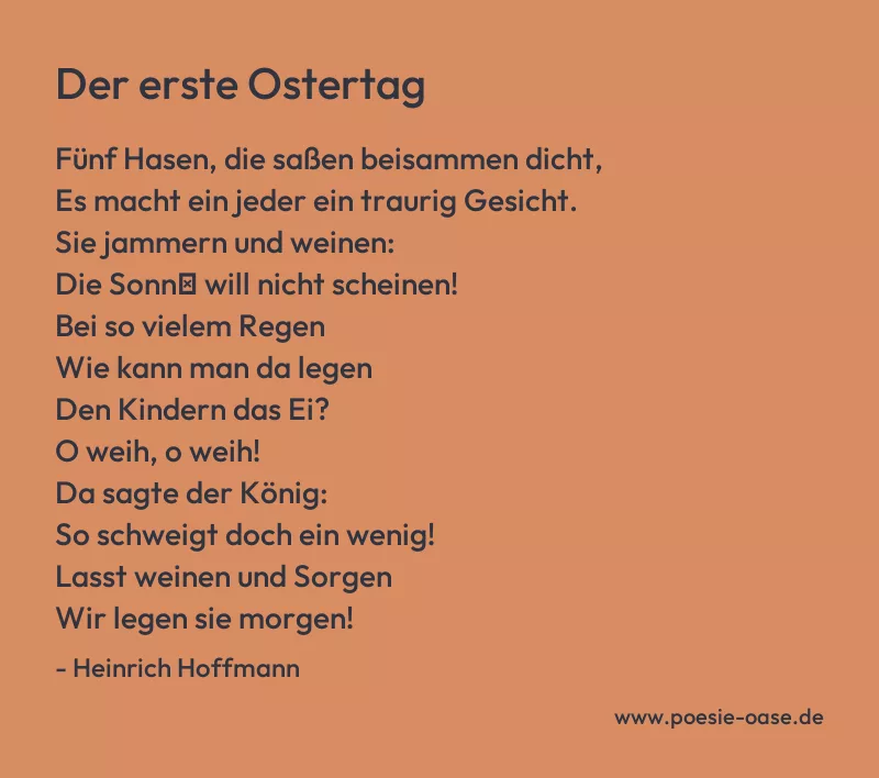Gedicht: Der erste Ostertag von Heinrich Hoffmann