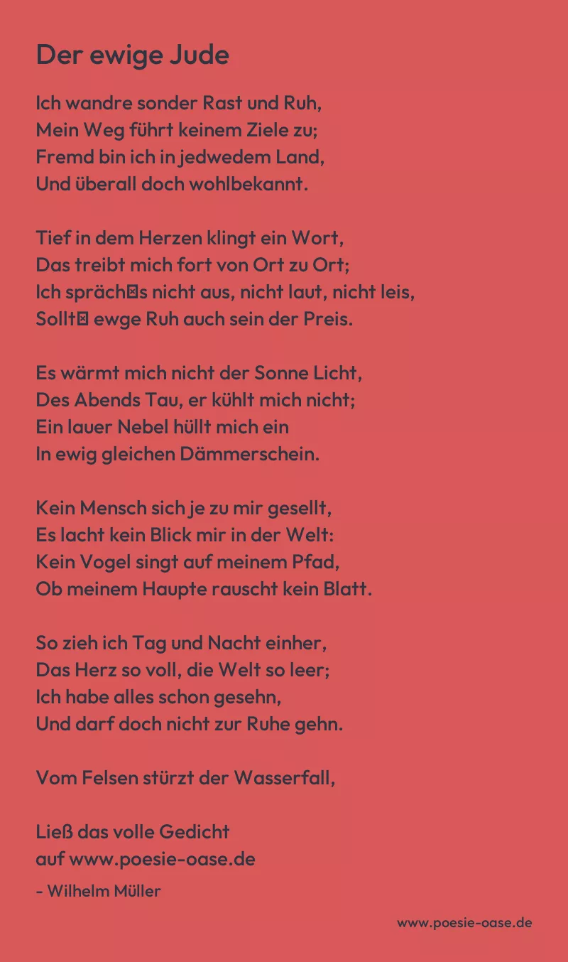 Gedicht: Der ewige Jude von Wilhelm Müller