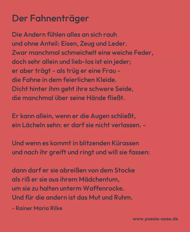 Gedicht: Der Fahnenträger von Rainer Maria Rilke