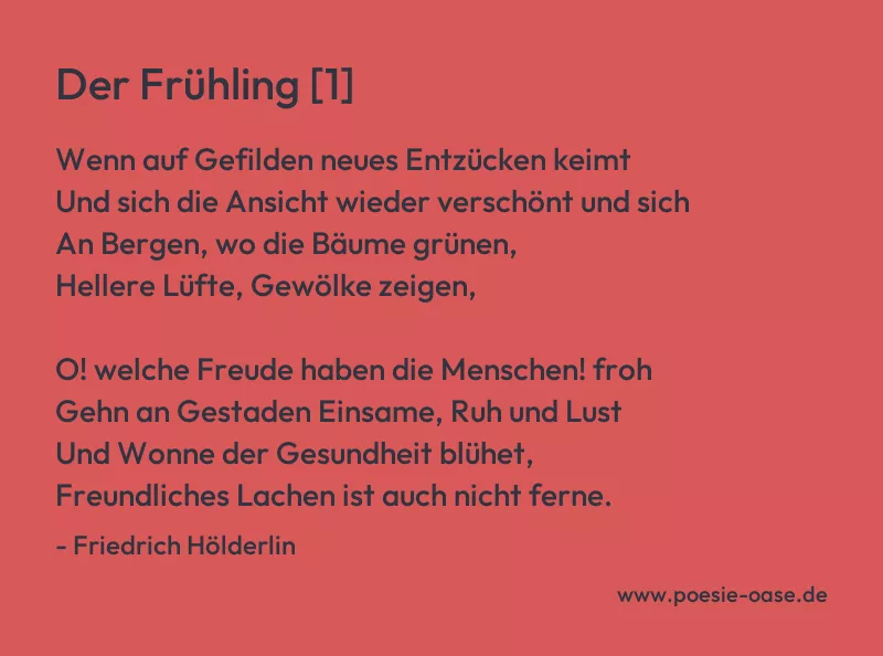 Gedicht: Der Frühling [1] von Friedrich Hölderlin