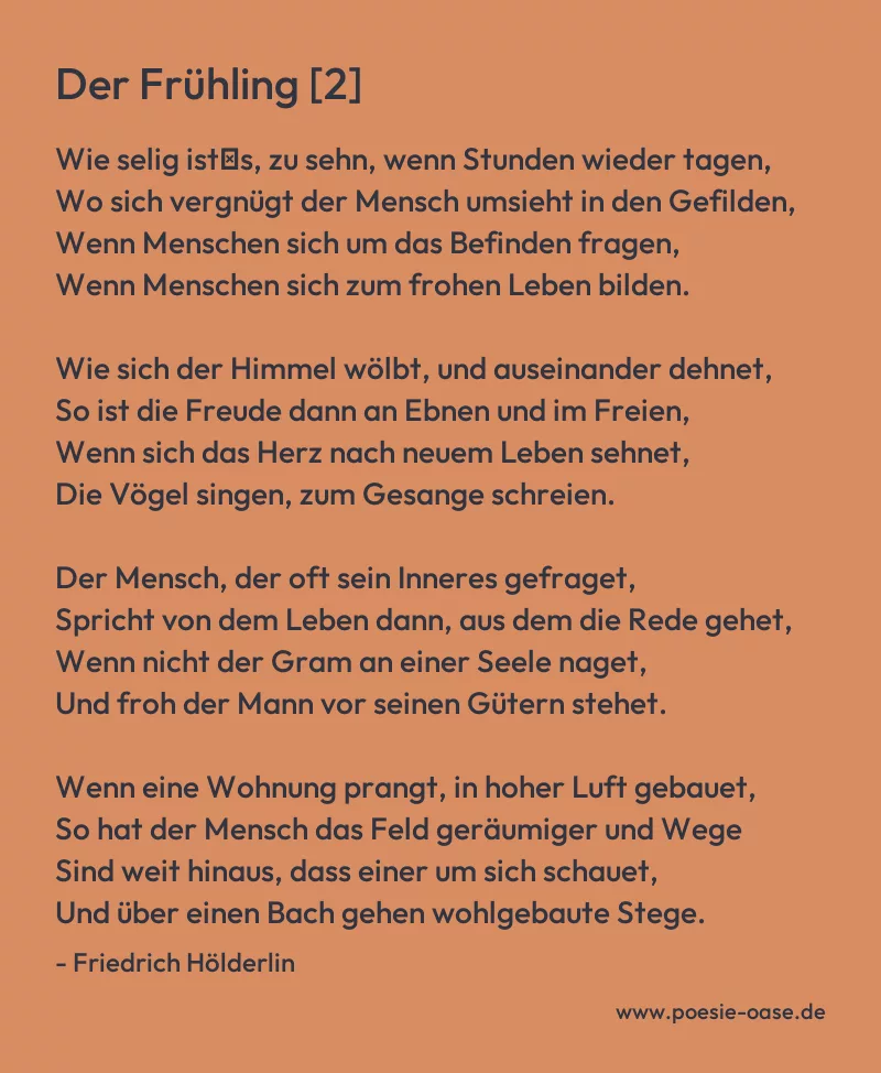 Gedicht: Der Frühling [2] von Friedrich Hölderlin
