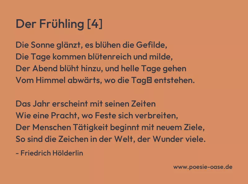 Gedicht: Der Frühling [4] von Friedrich Hölderlin