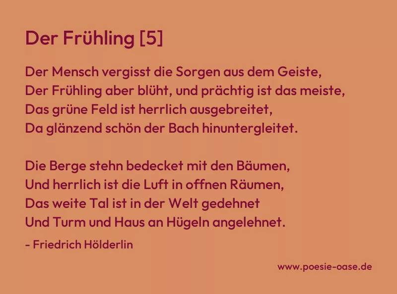 Gedicht: Der Frühling [5] von Friedrich Hölderlin