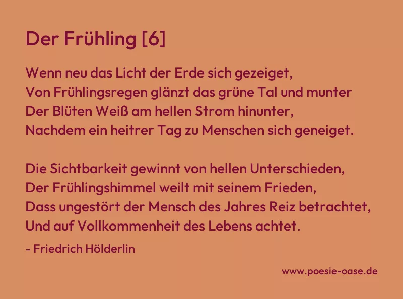 Gedicht: Der Frühling [6] von Friedrich Hölderlin