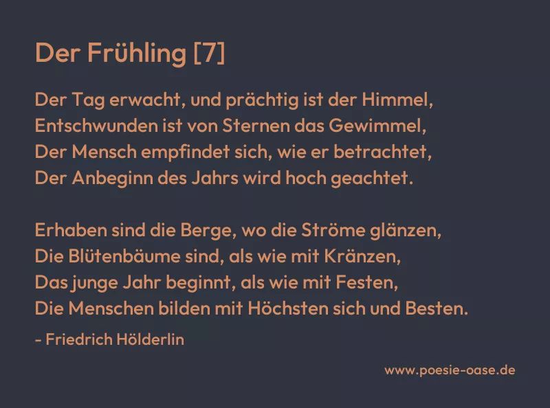 Gedicht: Der Frühling [7] von Friedrich Hölderlin