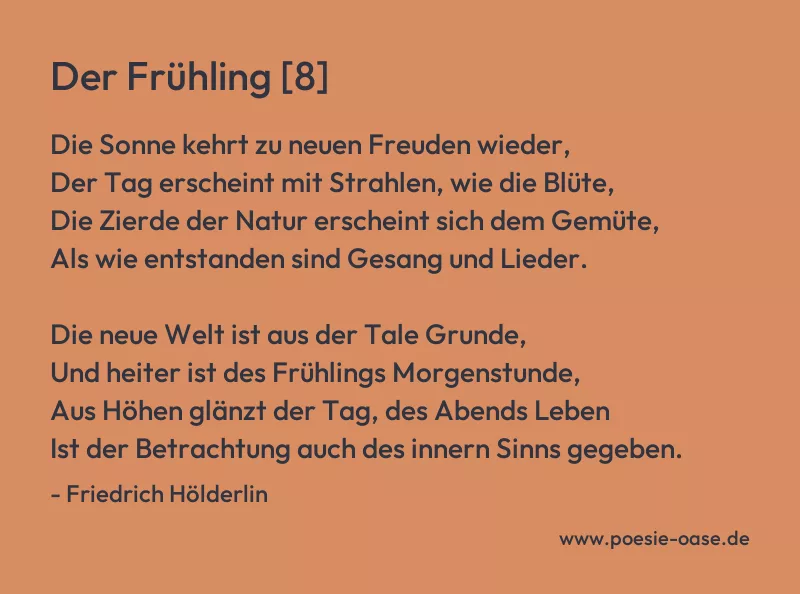 Gedicht: Der Frühling [8] von Friedrich Hölderlin