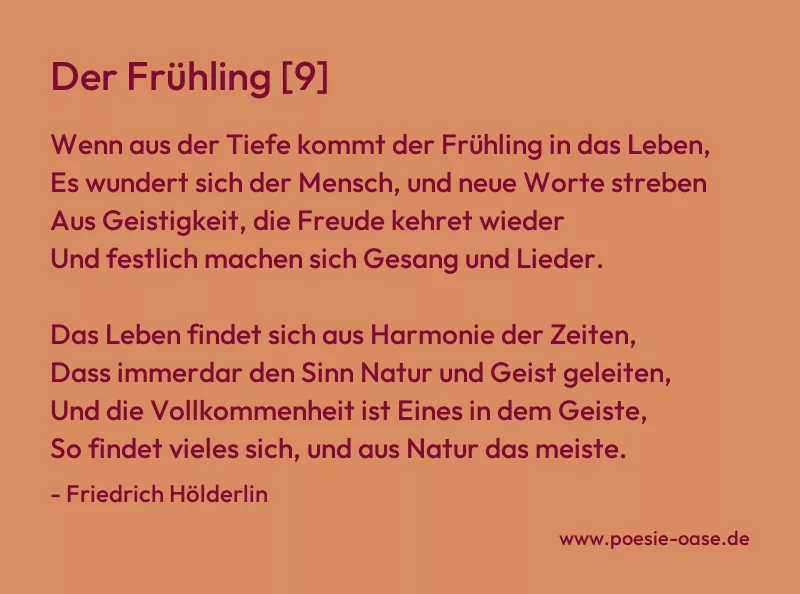 Gedicht: Der Frühling [9] von Friedrich Hölderlin