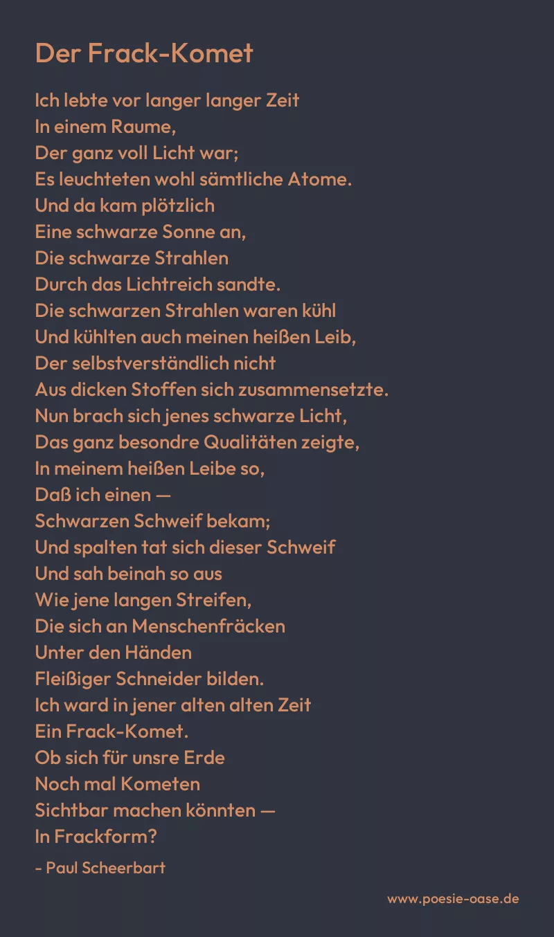 Gedicht: Der Frack-Komet von Paul Scheerbart