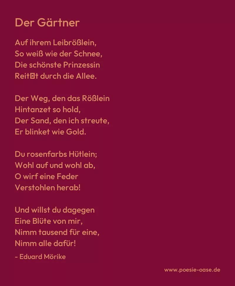 Gedicht: Der Gärtner von Eduard Mörike