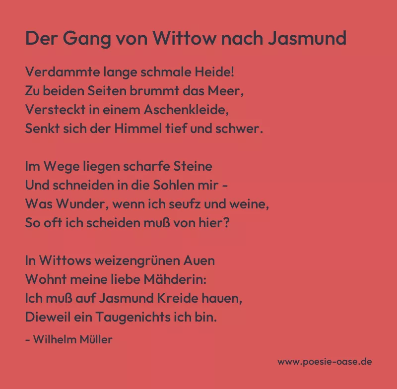 Gedicht: Der Gang von Wittow nach Jasmund von Wilhelm Müller