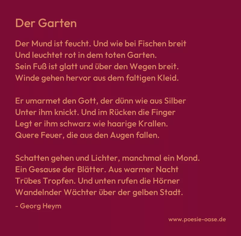 Gedicht: Der Garten von Georg Heym