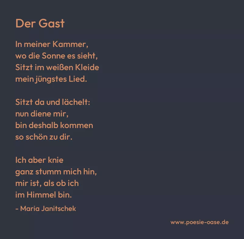 Gedicht: Der Gast von Maria Janitschek