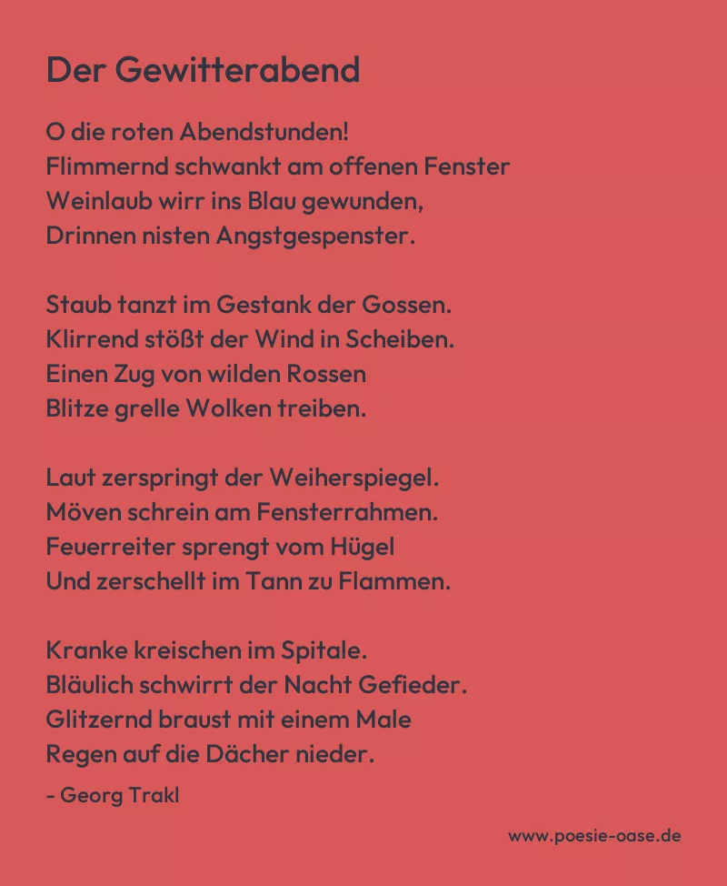 Gedicht: Der Gewitterabend von Georg Trakl