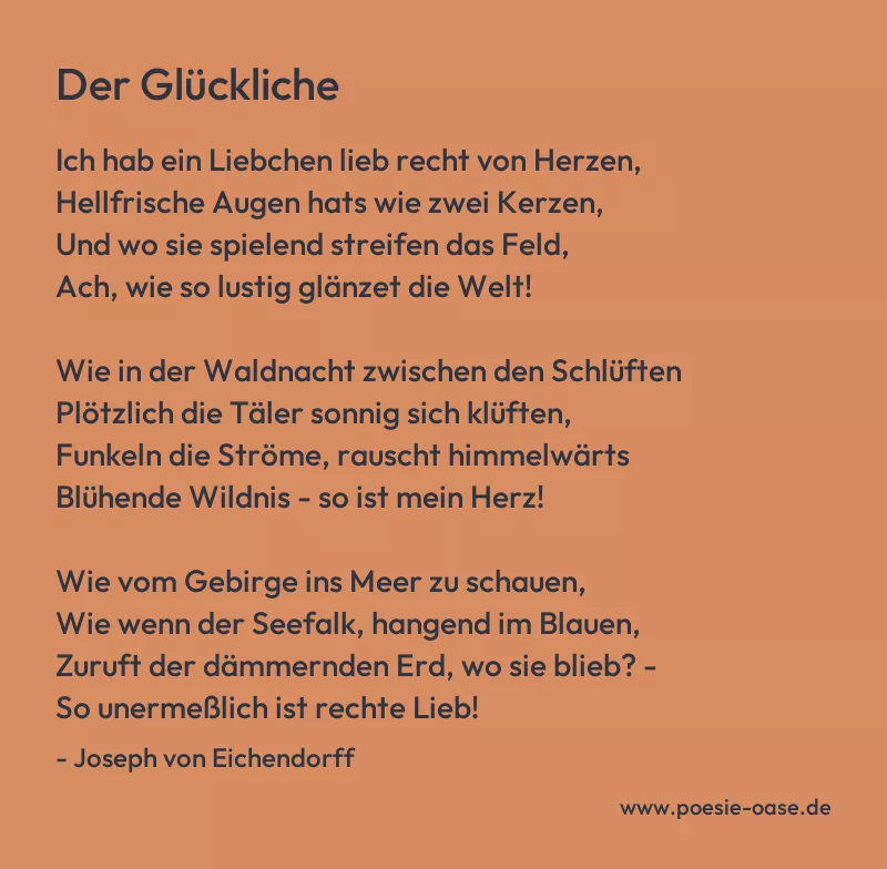 Gedicht: Der Glückliche von Joseph von Eichendorff