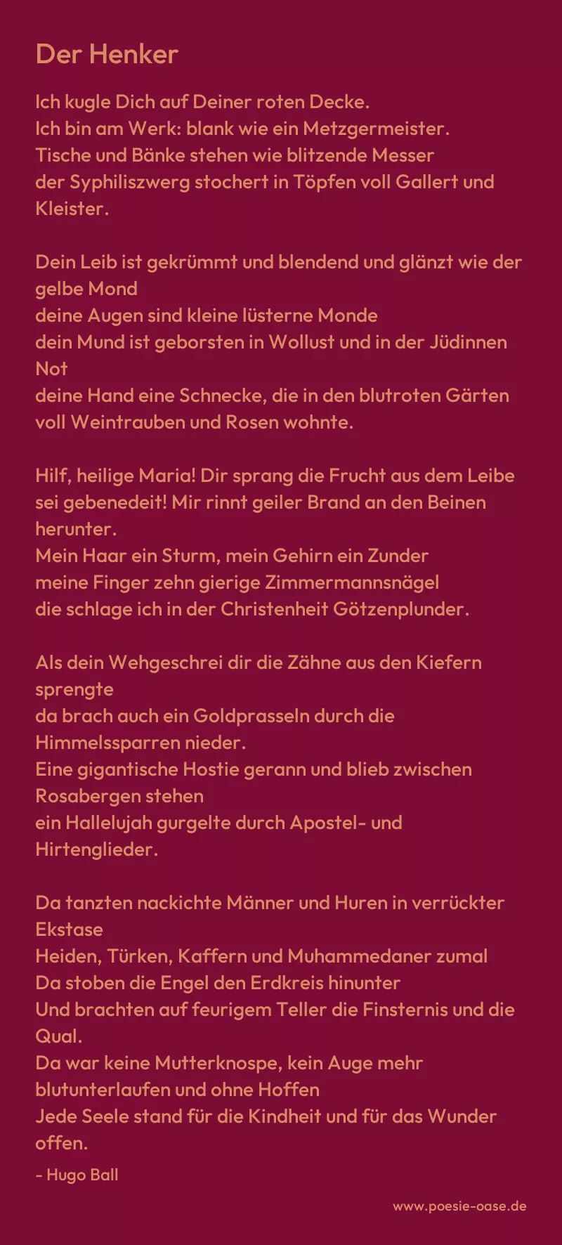 Gedicht: Der Henker von Hugo Ball