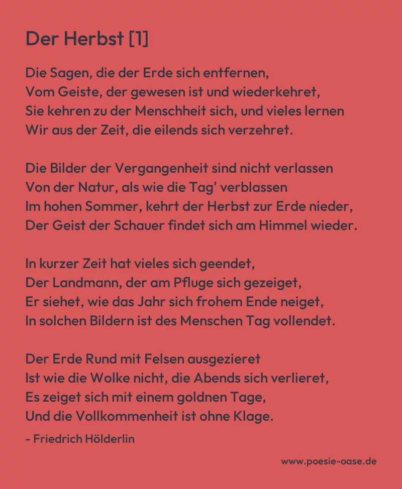 Gedicht: Der Herbst [1] von Friedrich Hölderlin
