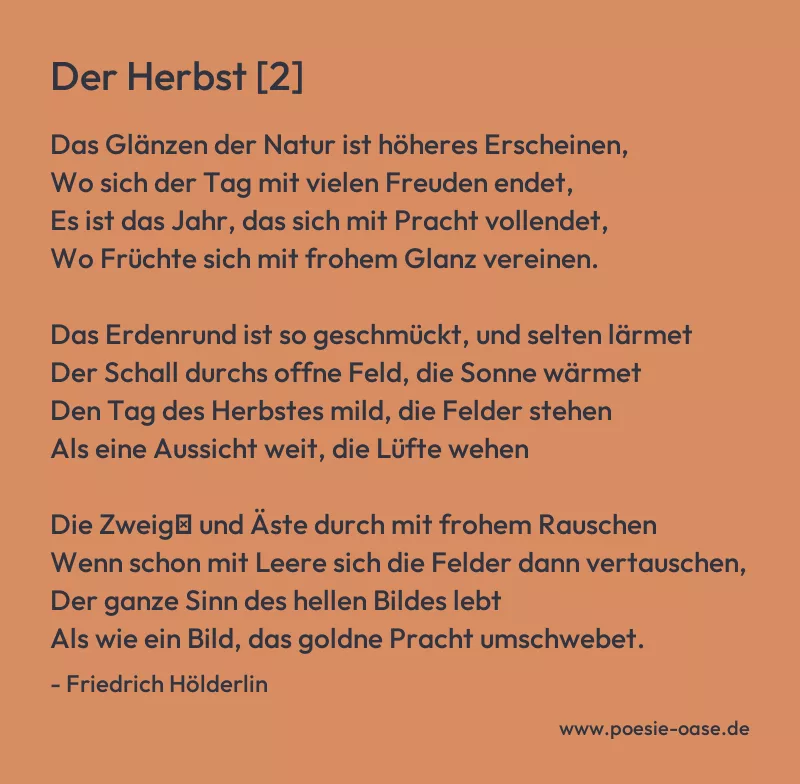 Gedicht: Der Herbst [2] von Friedrich Hölderlin