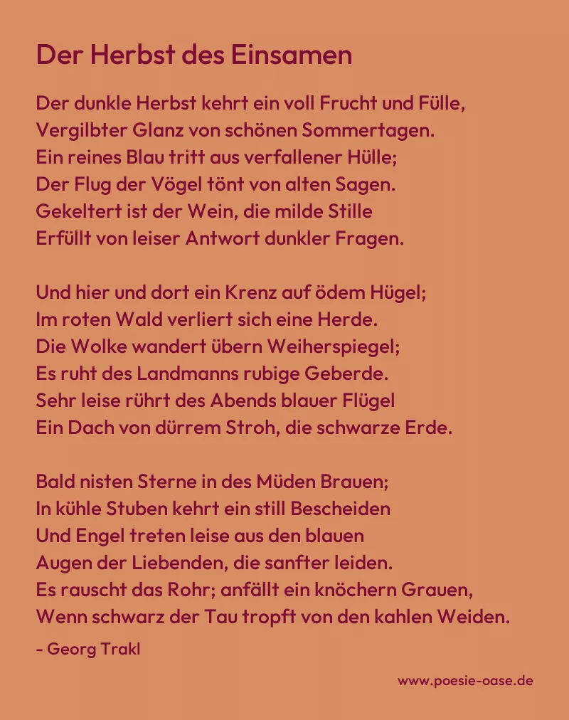 Gedicht: Der Herbst des Einsamen von Georg Trakl