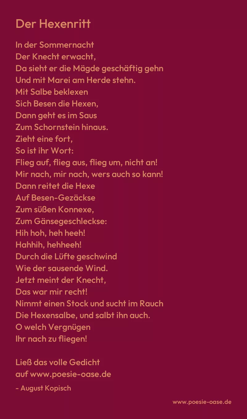 Gedicht: Der Hexenritt von August Kopisch