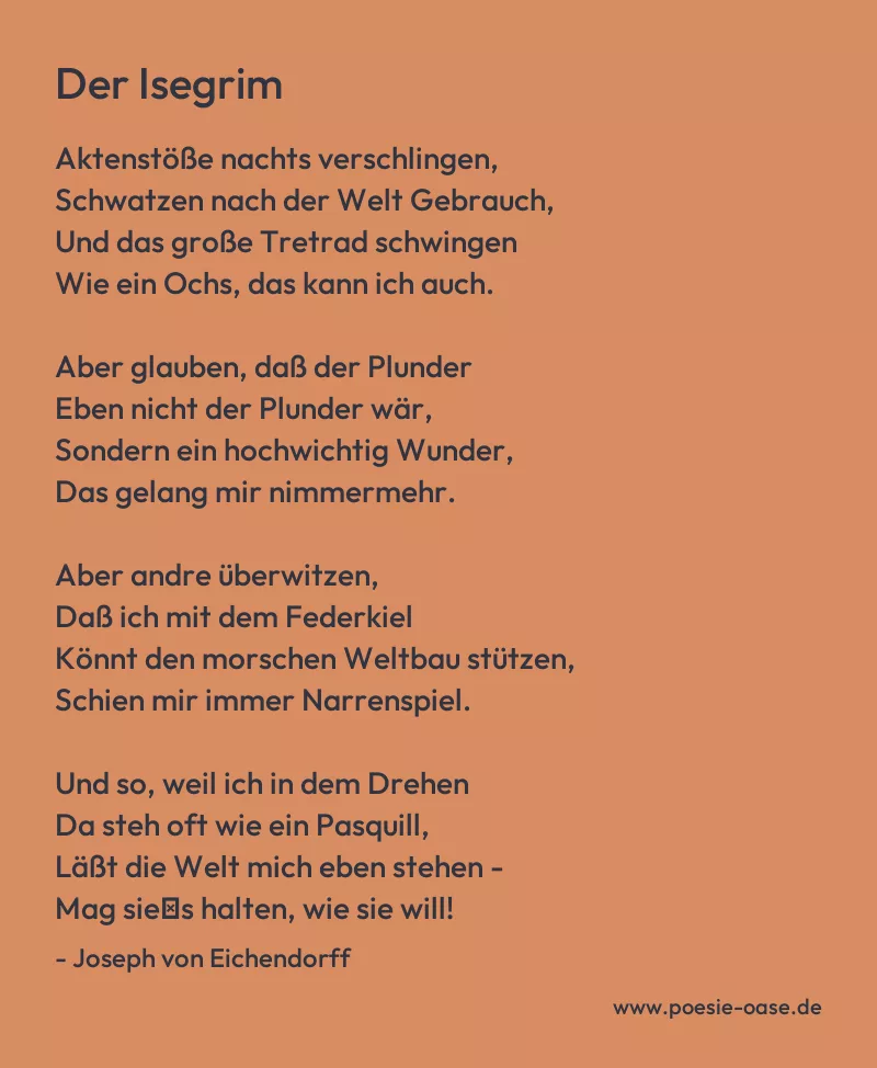Gedicht: Der Isegrim von Joseph von Eichendorff