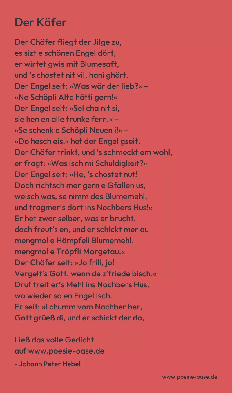 Gedicht: Der Käfer von Johann Peter Hebel